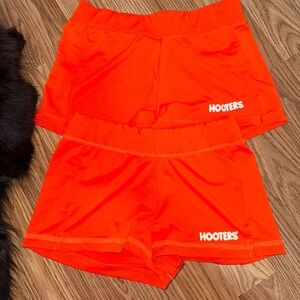 Hooters Logo Sexy Orange Booty Waitress Uniform XS Stretch Shorts